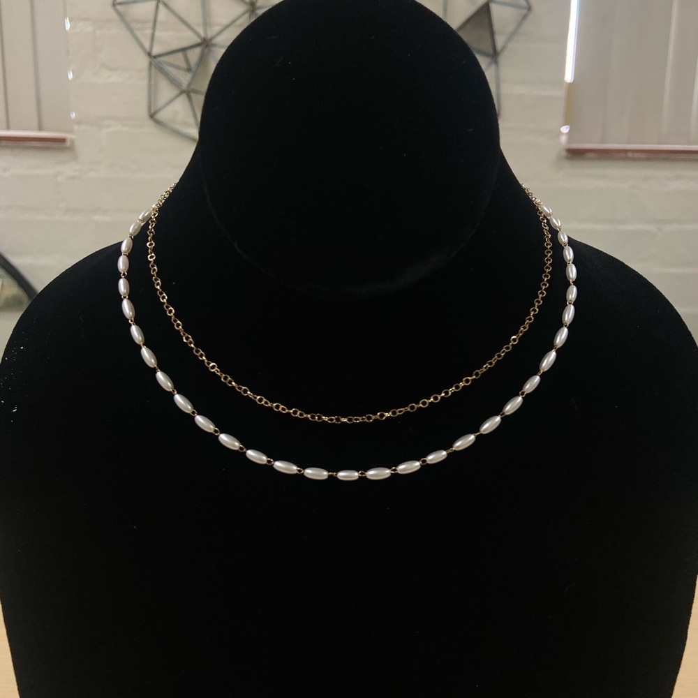 Pearl-Gold Layered Necklace
